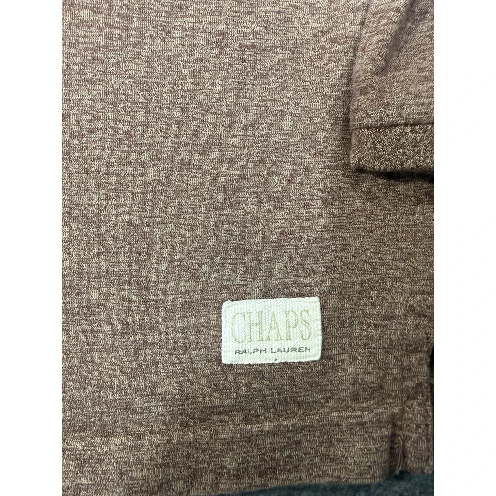 Vintage‎ Chaps Ralph Lauren Heathered Maroon Long Sleeve Henley Shirt XL